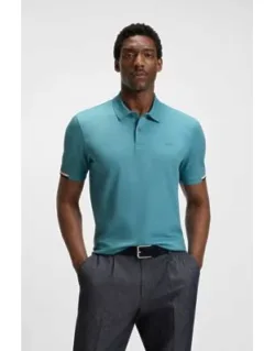 Rubberised-logo Polo Shirt In Mercerised Cotton