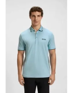 Contrast-logo Polo Shirt In A Cotton Blend
