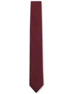 Jacquard-dot Tie In A Silk Blend