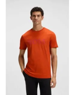 Cotton-jersey T-shirt With Large Logo Print