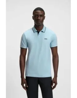 Stretch-cotton Slim-fit Polo Shirt With Branding And Stripes