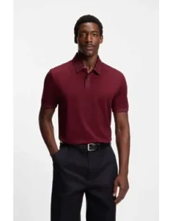 Micro-pattern Polo Shirt In Mercerised Cotton