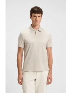 Micro-pattern Polo Shirt In Mercerised Cotton