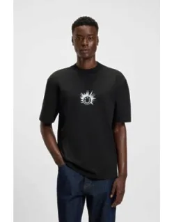 Cotton-jersey T-shirt With Happy Artwork