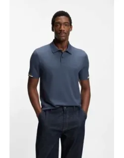 Rubberised-logo Polo Shirt In Mercerised Cotton