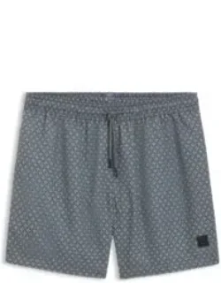 Swim Shorts With Logo Badge And Print