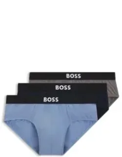 Three-pack Of Logo-waistband Briefs In Stretch Cotton