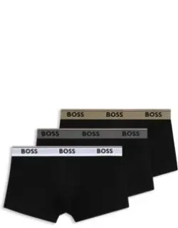 Three-pack Of Logo-waistband Trunks In Stretch Cotton