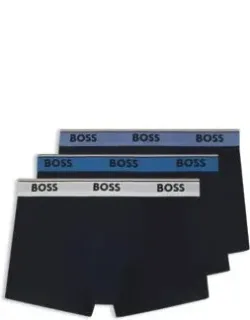 Three-pack Of Logo-waistband Trunks In Stretch Cotton