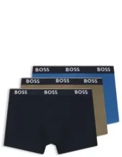 Three-pack Of Logo-waistband Trunks In Stretch Cotton - Patterned Underwear