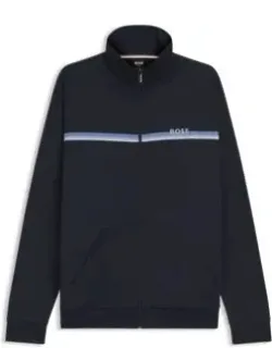 Cotton-terry Jacket With Logo And Stripe