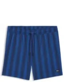 Logo-badge Swim Shorts With Stripe