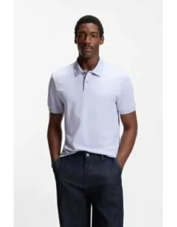 Bubble-structure Polo Shirt In Cotton
