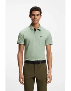 Stretch-cotton Slim-fit Polo Shirt With Branding And Stripes