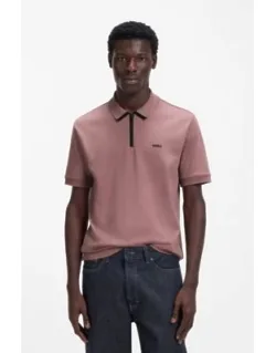 Contrast-logo Polo Shirt In Cotton Piqué