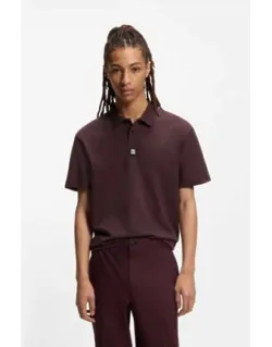 Stacked-logo Polo Shirt In Interlock Cotton