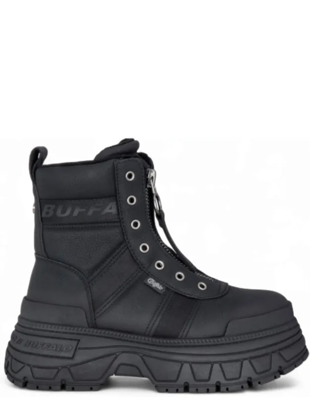 Chunky Platform Front Zip High Ankle Combat Boots