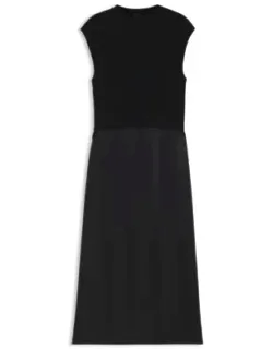 Knitted Dress With Satin Skirt