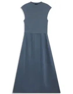 Knitted Dress With Satin Skirt