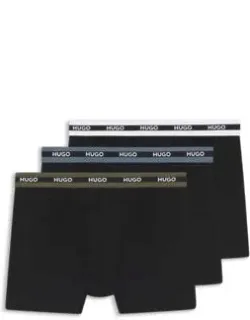 Three-pack Of Branded Boxer Briefs In Stretch Cotton