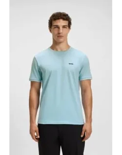 Stretch Cotton T-shirt With Stripes And Logo