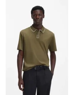 Contrast-trim Polo Shirt In Cotton Jersey