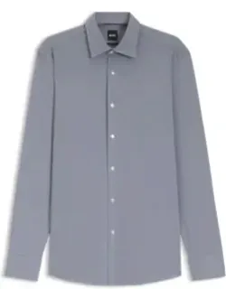 Slim-fit Shirt In Structured Performance-stretch Fabric