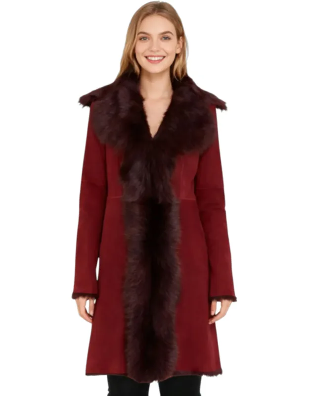 Toscana Sheep Suede Leather Trench Coat