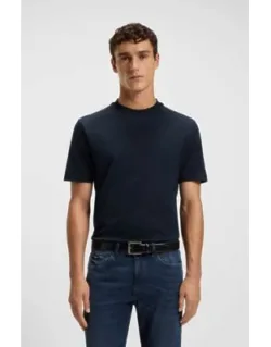 Micro-pattern T-shirt In Mercerised Cotton