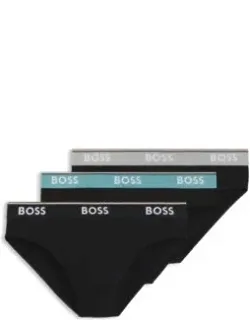 Three-pack Of Logo-waistband Briefs In Stretch Cotton