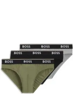 Three-pack Of Logo-waistband Briefs In Stretch Cotton