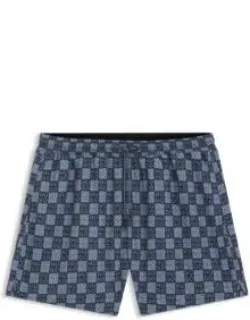 Swim Shorts With Checkerboard Logos