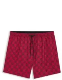 Swim Shorts With Checkerboard Logos