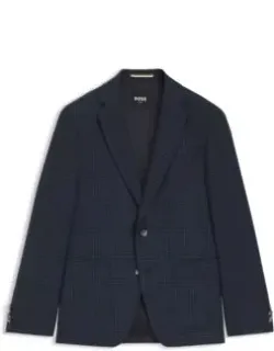 Checked Slim-fit Jacket In Virgin Wool