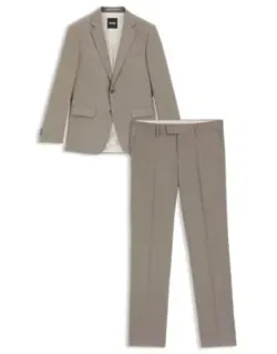Micro-patterned Two-piece Slim-fit Suit In Stretch Cloth