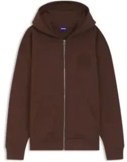 Embossed-logo Zip-up Hoodie In Cotton Terry