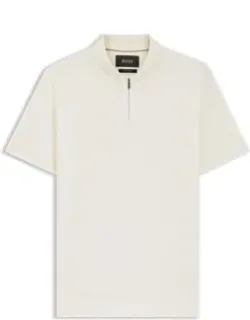 Cotton-silk Polo Shirt With Zip Neck