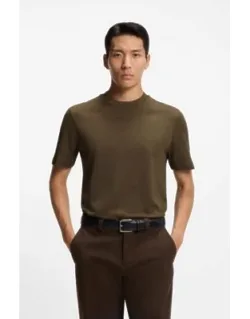 Cotton-silk T-shirt With Geometric Jacquard