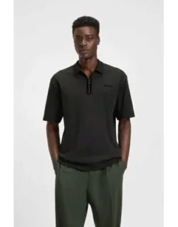 Zip-placket Polo Shirt In A Cotton Blend