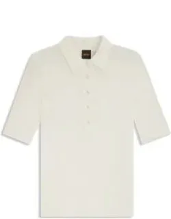 Polo-collar Knit Sweater In A Wool Blend