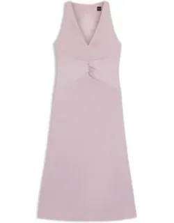 Gathered-front Dress In Crinkle Satin