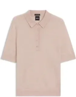 Merino-wool Polo Sweater With Five-button Placket