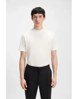Stand-collar Slim-fit T-shirt In Stretch Cotton