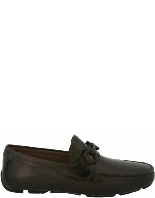 Parigi Gancini Leather Driver Loafers
