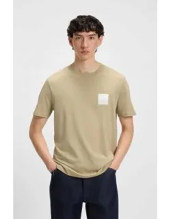 Cotton-jersey T-shirt With Split-logo Print