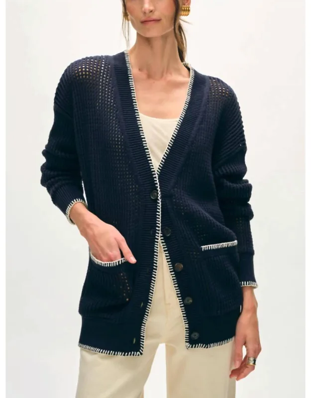 Organic Cotton Blanket Trim Cardigan