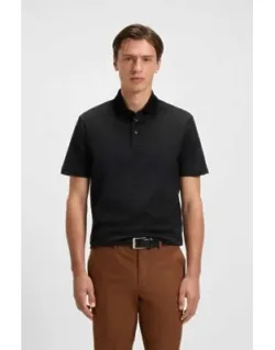 Grid-pattern Polo Shirt In Mercerised Cotton