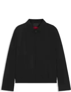 Slim-fit Jacket In Wool-blend Poplin