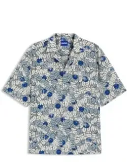 Printed Relaxed-fit Shirt In Cotton Poplin
