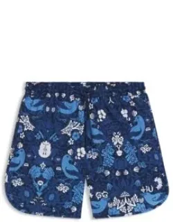 Embroidered-logo Swim Shorts With Print